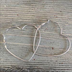 Large Heart Shaped Hoop Earrings